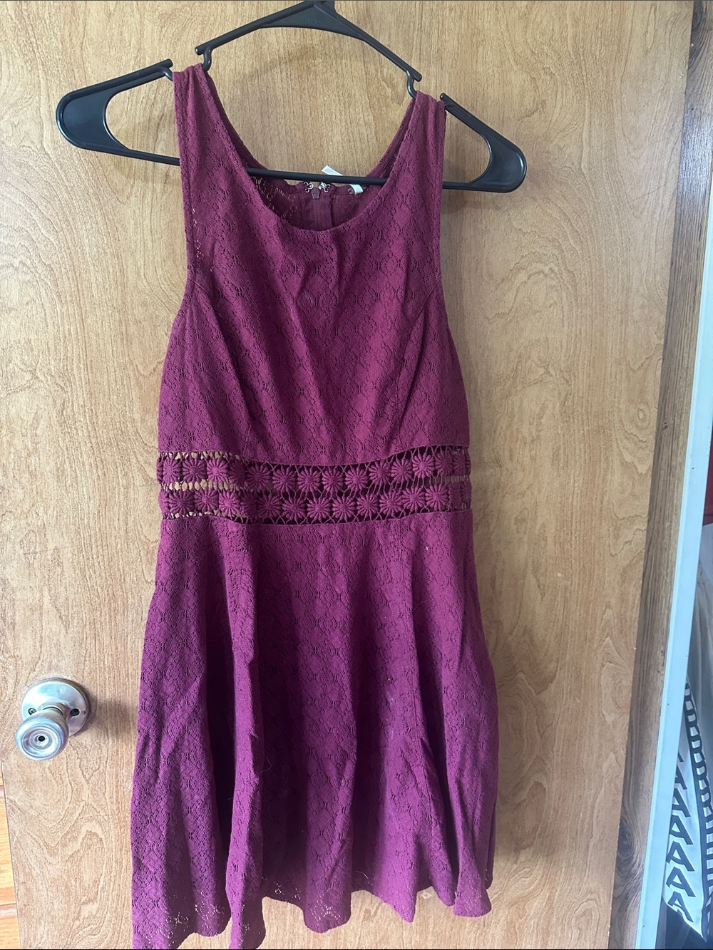 Free People Burgundy Lace Mini Dress